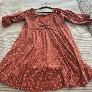 Torrid Rust and White Midi Dress